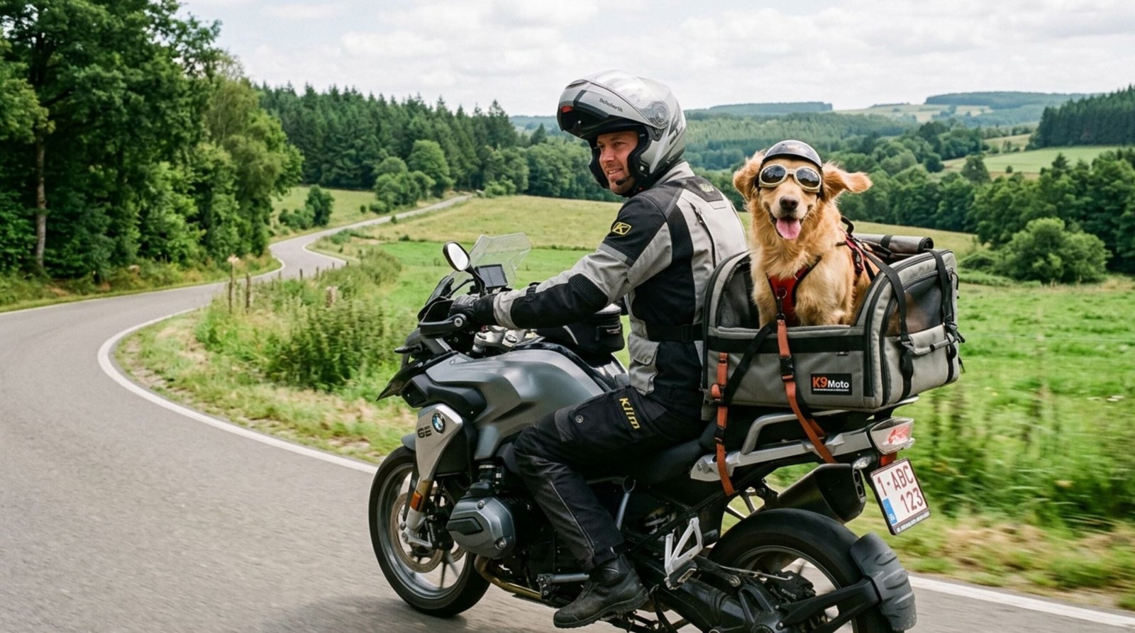Transport chien moto